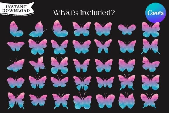 Butterfly Frames Template Canva Compatible