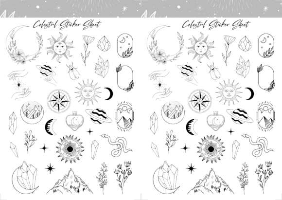 Celestial Planner Sticker Sheet: A Versatile Tool for Creativity and Organization