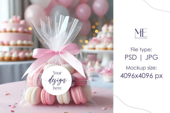 Enhance Your Designs with Macaron Gift Sticker Round Mockup PSD and Other Digital Templates