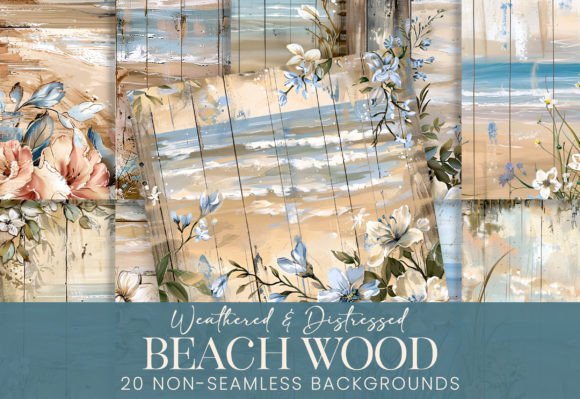 Floral Beach Scenes Distressed Wood Sign: A Strategic Design Asset for Creative Projects