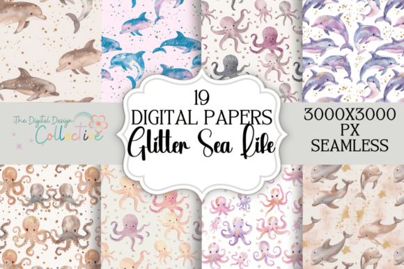 Glitter Sea Life Seamless Patterns: A Versatile Tool for Modern Creativity and Branding