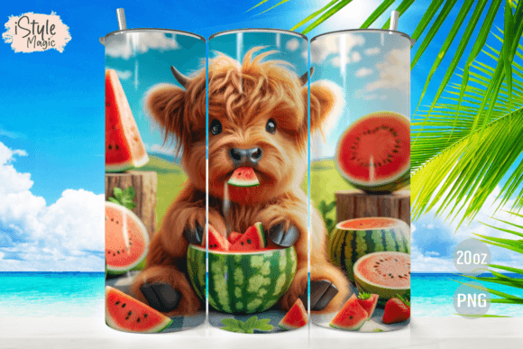 Highland Cow Summer 20oz Tumbler PNG – A Versatile Design for Creative and Practical Use