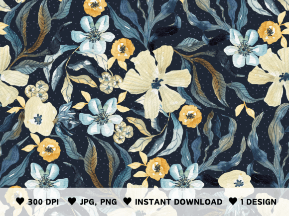 Night Colors Watercolor Pattern