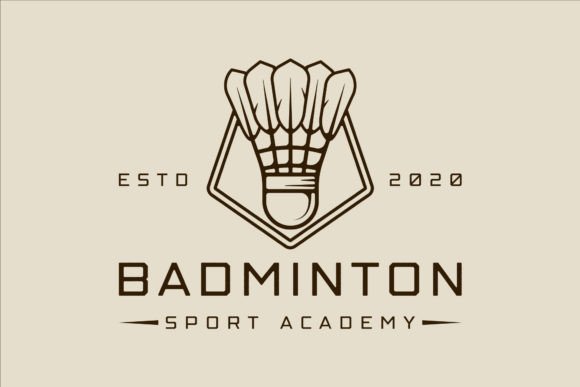 Shuttlecock of Badminton Logo Line Art: A Simple and Versatile Design for Sports Branding